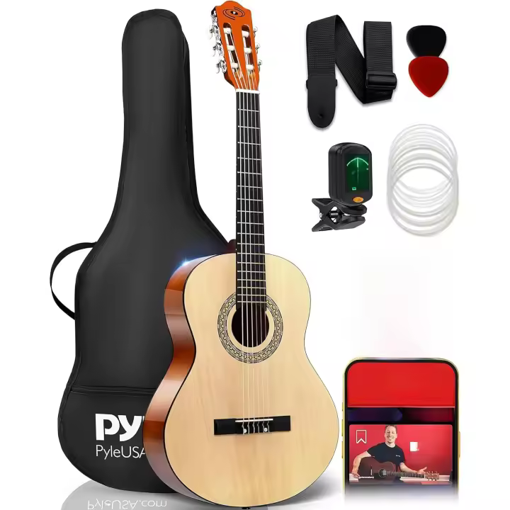 guitarra acustica, ½ Tamaño juvenil, 36”, Para principiantes, Niños, Adultos - 1