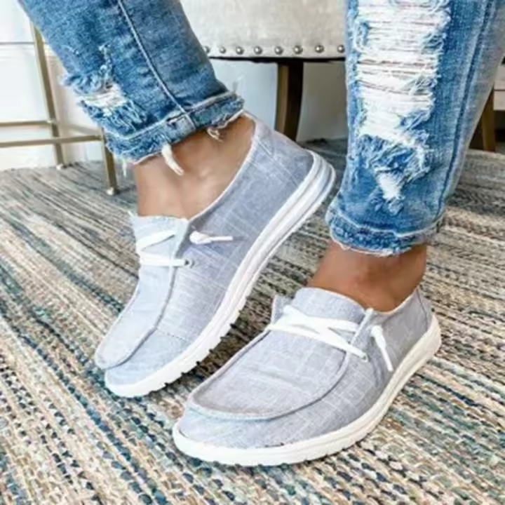 Zapatillas Deportivas para Mujer Zapatos de Lona Blanco de Leopardo, Planos Vulcanizados a la Moda, Mocasines - 1