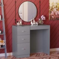 Descuento Riano - tocador para Maquillaje de 3 cajones, para mobiliario de Dormitorio, Blanco - details 8