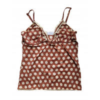 Maemukilabe Camiseta sin mangas de lunares para mujer, camiseta sin mangas con cuello en V adornada con Ence vintage, camisetas cortas sin espalda, Hada coqueta Y2k - details 0