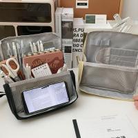 Bolsa para bolígrafos, bolsa de maquillaje Vertical, bolsa de cosméticos de gran capacidad dividida, almacenamiento de brochas de maquillaje, bolsa de almacenamiento multifuncional para el cuidado de la piel - details 7
