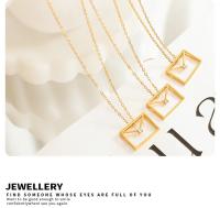 Nuevo collar con colgante en forma de sobre, joyería de lujo chapada en oro con incrustaciones de circonita cuadrada - details 5