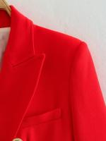 TRAFZA-traje elegante de manga larga para mujer, traje con cuello, Bolsillo falso, decorado, Color sólido, estilo callejero, prendas de vestir exteriores informales - details 14