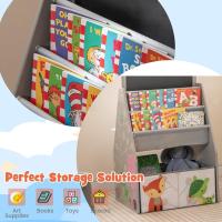 Juego de mesa para niños con silla, juego de mesa 3 en 1 con pizarra para pintar y espacio de almacenamiento, juego de escritorio infantil de madera (blanco) - details 12