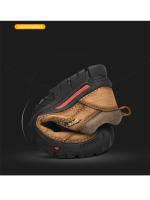 Zapatos de senderismo de cuero genuino para hombre, zapatillas de escalada anticolisión para acampar al aire libre, con cordones, Trekking - details 4