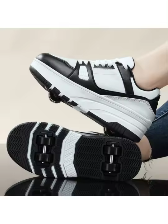Zapatos de Patinaje de Cuatro Ruedas para Niños y Niñas Deportes Casuales al Aire Libre Tobogán y Acolchado Estudiantes Escolares - 1
