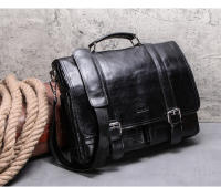 Bolso de Hombre CONTACT'S de Cuero de Verduras para Abogados Bolsa de Negocios Vintage Grande para Portátil y iPad Material de Revestimiento Poliéster Tamaño 13inch Negro - details 6