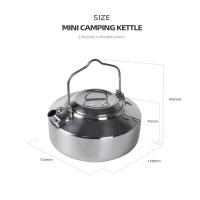 Batería de cocina de acero inoxidable para acampar, hervidor portátil para cocinar al aire libre, hervidor con asa plegable - details 7