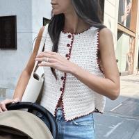 Moda Primavera-Verano 2025 para Mujeres Estilo Casual con Cuello Redondo y Sin Mangas Chaleco de Cintura Alta Pantalones Traje - details 1
