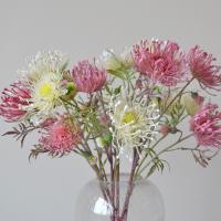 Flor de cojín Artificial de 63cm, 3 cabezas, garra de cangrejo realista, flor de crisantemo, tacto Real, flores falsas hechas a mano para sala de estar - details 23