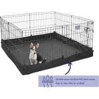 Cubierta cuadrada de lona para corral de ejercicio para perros, se adapta a todos los bolígrafos de ejercicio MidWest Homes for Pets y New World, diseñada para cuando el corral para mascotas está - details 1