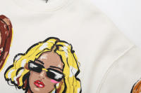 Jersey de manga larga con cuello redondo para mujer, Jersey holgado, deportivo, informal, estampado, Otoño, 2023 - details 4