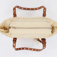Bolso de Mano Tejido de Paja a la Moda para Mujer Bolso Bandolera de Gran Capacidad para Compras y Viajes Bolso de Playa Informal - details 4