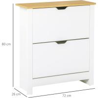 Zapatero moderno para recibidor de entrada para 12 pares de zapatos con cajones abatibles y estantes ajustables, zapatero estrecho para pasillo, blanco. - details 7