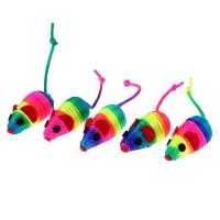 Juguetes de felpa para gatos, ratón falso colorido, sonido chirriante, juguete divertido para morder, 5 piezas - details 4