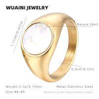 "Anillo Mujer Nácar Natural y Acero Titanio |   Joyería Hipoalergénica Vintage |   No Ennegrece ni Oxida |   Estilo Boho Elegante |   Regalo Perfecto para Ella – Envío Rápido Miravia" - details 0