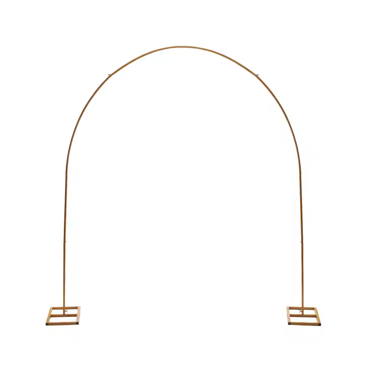 Arco de Metal de superficie lisa dorada, decoración de globos de flores para boda, Navidad y fiesta de cumpleaños, 2,3 M - 1