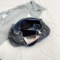 Bolso de hombro versátil y elegante de moda 2015 con correa de cadena - Casual, azul y blanco, gran capacidad, correa fija, forro de poliéster, bolso de mano - details 23
