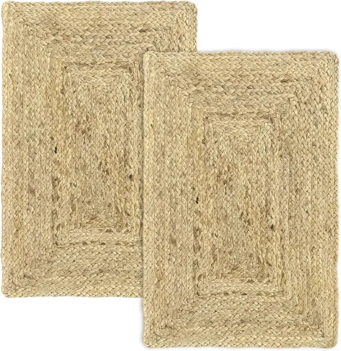 Alfombra de Yute 100% Natural Tejida a Mano, Color Natural para Sala de Estar, Comedor, Dormitorio, Pasillos (160x230cm) - 1
