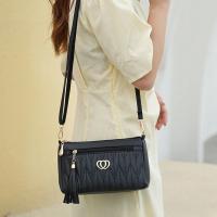 Bolso cruzado de cuero PU para mujer, bolsa de hombro con cremallera de gran capacidad, con hilo de bordar, a la moda, novedad - details 10