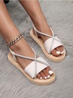 GIOIO Sandalias Planas Para Mujer, Zapatillas Geniales, Zapatillas Cruzadas De Franela Con Suela De Cáñamo Falsa De Cuerda De Cáñamo De Imitación - details 21