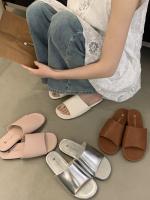 Diseño sentido nicho zapatillas plateadas de fondo plano zapatos de mujer ropa de verano junto al mar zapatillas frescas moda casual zapatos de playa - details 2