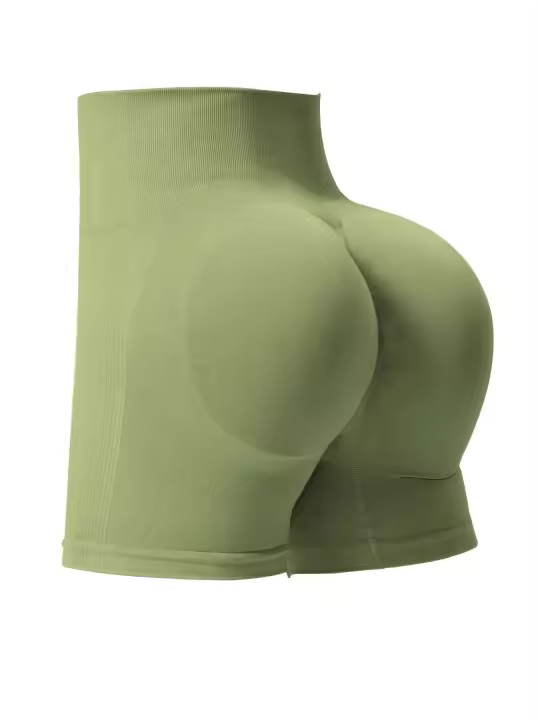 CHRLEISURE-pantalones cortos de Yoga acanalados sin costuras para mujer, mallas de motociclista de cintura alta, mallas deportivas ajustadas de entrenamiento elástico, ropa deportiva - 1