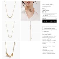 ΤΙΦΑΝΗ ™ Colgante de Sonrisa en Oro de 18k, Collar Clásico de Moda con Diamantes - Grande - details 1