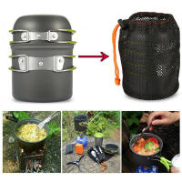 Olla de Camping y Bol de 2 Piezas BOPORO Aleación de Aluminio Portátil con Asa Plegable y Bolsa de Almacenamiento Estilo Redondo Universal - details 2