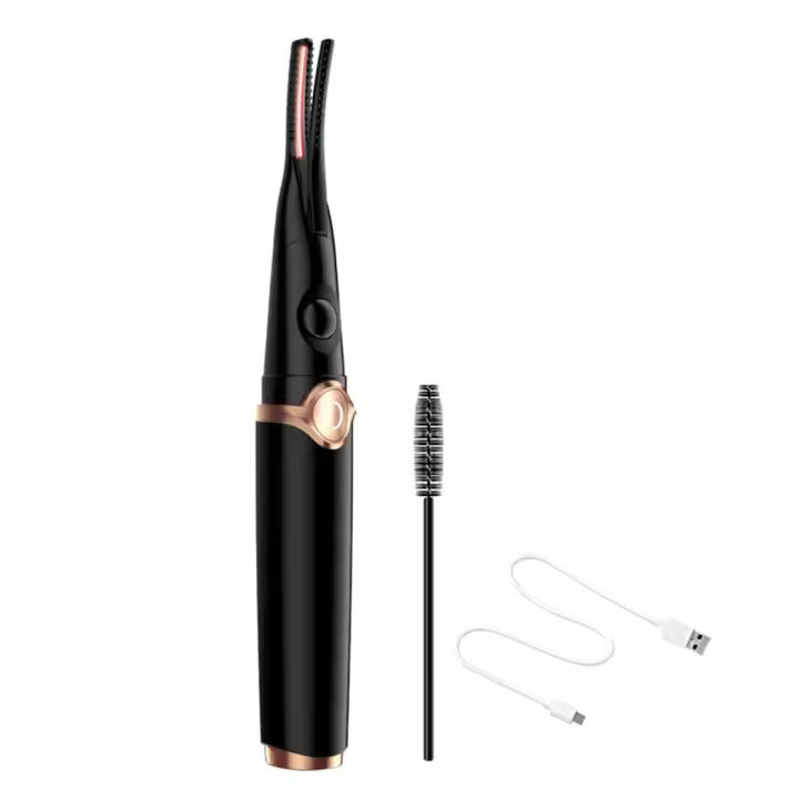Rizador de pestañas con calefacción, 2 en 1, tipo Clip, con peine, recargable por USB, portátil, eléctrico - 1