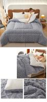 Manta de Invierno Super Grosora y Cálida para Cama con Peso de Cachemira Artificial Suave y Cómoda Calidez de Cojín de Cuero de Lamb - details 13
