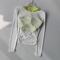 Camiseta de Yoga para Mujer de Manga Larga Top Deportivo de Nylon con Almohadilla - details 8