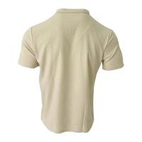 2025 Transfronterizo europeo y americano verano nueva camisa polo solapa con cuello en V waffle manga corta camiseta para hombres - details 10