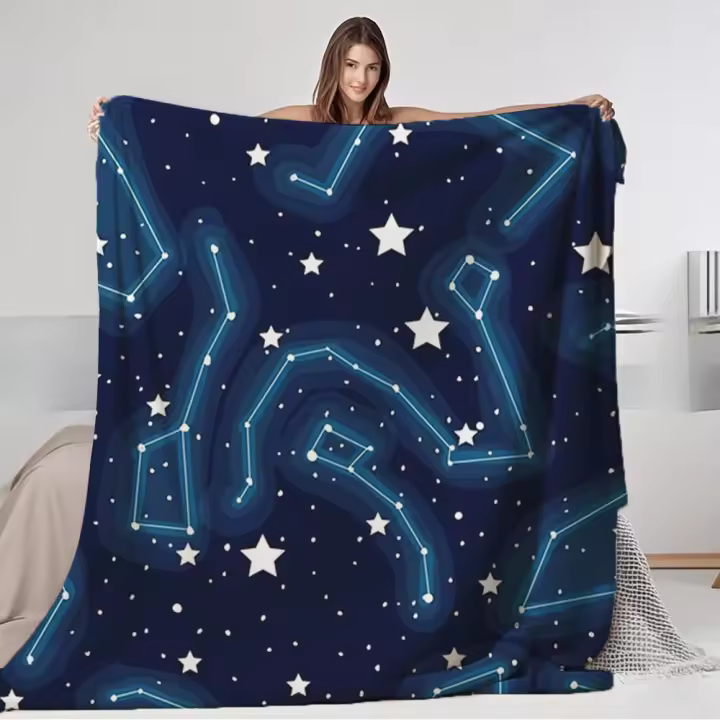 Manta Fluffy Star-Clusters- sofá cama con diseño resistente a las arrugas - Pastilla - Franela que no se desprende Star-Clusters- lotso para el invierno - 1