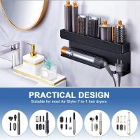 Organizador de herramientas sin soporte de montaje de perforación para linterna y secador de pelo, montaje en pared multifunción - details 1