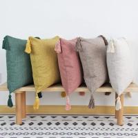 Almohadas duras de lino que cubren Europa, usando bebidas para decorar almohadas Sham, 45x45CM para patios del hogar, niños - details 1