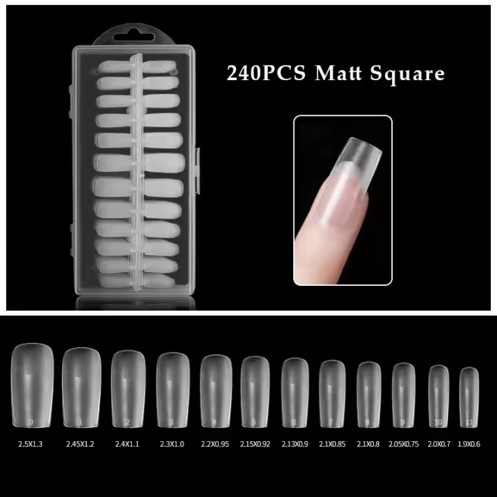 Puntas de uñas postizas de 240 unidades por lote/caja Herramientas de manicura de extensión rápida francesa Marca Clou Beaute - 1