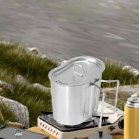 Camping Pot Stainless Steel with Lid Steaming Pot for Hiking Backpacking BBQ