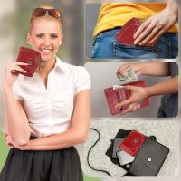 Cera de petróleo Corta de cuero Vintage para Mujeres, Carteras pequeñas, Monedero Lindo, Monedero del Bolso Femenino - details 7