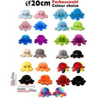 Reversible Peluche Animal Que Expresa Emociones Pulpo de Doble Cara Disponible en Naranja, Azul, Rosa, Verde, Gris - details 1
