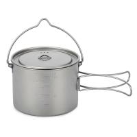 Lixada - maceta colgante portátil de titanio ultraligera, 900 ml/1600 ml, con asa plegable con tapa, utilizada para acampar al aire libre, hacer senderismo, - details 55