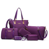Bolsos Bandolera Mochila Totes Shoppers y bolso de hombro para mujeres Damas Juego de 6 piezas de cuero PU con diseño de nylon y poliéster - details 0