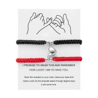 2 unids/set corazón romántico magnético atraer pareja para Mujeres Hombres moda cuerda trenzada pulsera a juego joyería de amistad - details 20