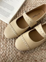 Nuevo nicho retro, cabeza redonda japonesa, zapatos individuales de suela plana, hebilla de una palabra grabada, zapatos individuales Mary Jane - details 34