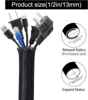 Protector de alambre para telar, funda de tubo dividida para cable de alimentación USB, Cable de Audio y vídeo, TV, ordenador, hogar y coche - details 3