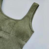 Mono de Yoga para Mujeres con Cuello Redondo y Tejido de Nylon. Manga Sin Chancho Acabado en Lavado Ácido Ropa Deportiva Ajustada y Elástica - details 4