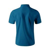 Nueva camisa de negocios de manga corta informal de color sólido para hombre, moda de verano, sin permanente, top cómodo y versátil - details 19