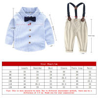 Traje de primavera y otoño para niños, estilo coreano, camisa de algodón a rayas multicolor con cuello vuelto para niños grandes, overoles para niños - details 12