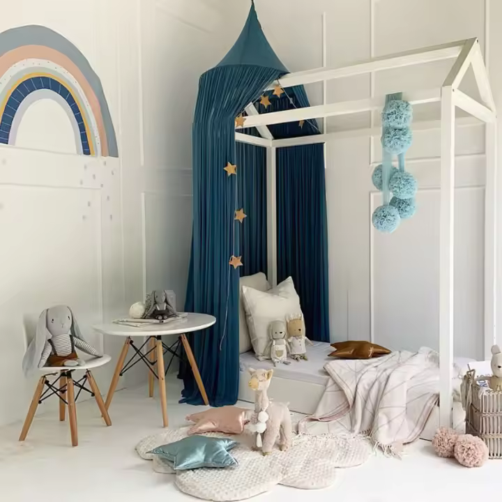 Red de Mosquitos Nórdica Nueva Estilo Princesa Chifón para Niños y Bebés Cortina de Cama de Poliéster/Algodón Normal Producto para Decoración y Iluminación - 1