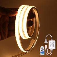 Tira de luces LED COB con Control remoto, 220 LED/m CRI RA90, lámpara Flexible para exteriores, cinta LED impermeable, enchufe europeo, Decoración de cocina, 288 V - details 9